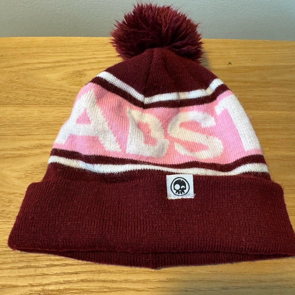 Kids Maroon and Pink Beanie